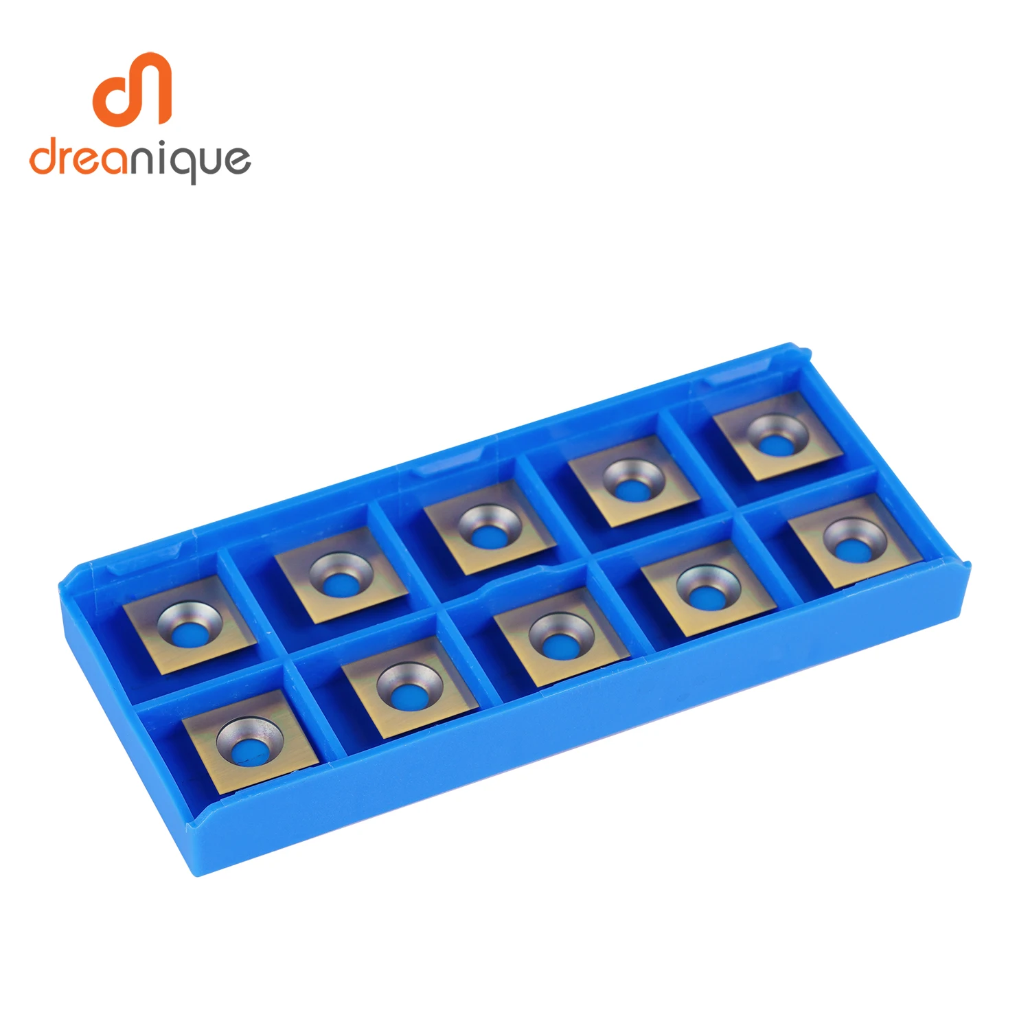 Dreanique 10pcs Carbide Insert ATS Coating for Spoilboard Planer Bit (12mm X 12mm X 2.2mm X 35 Deg) Cutting Angle Straight Hole