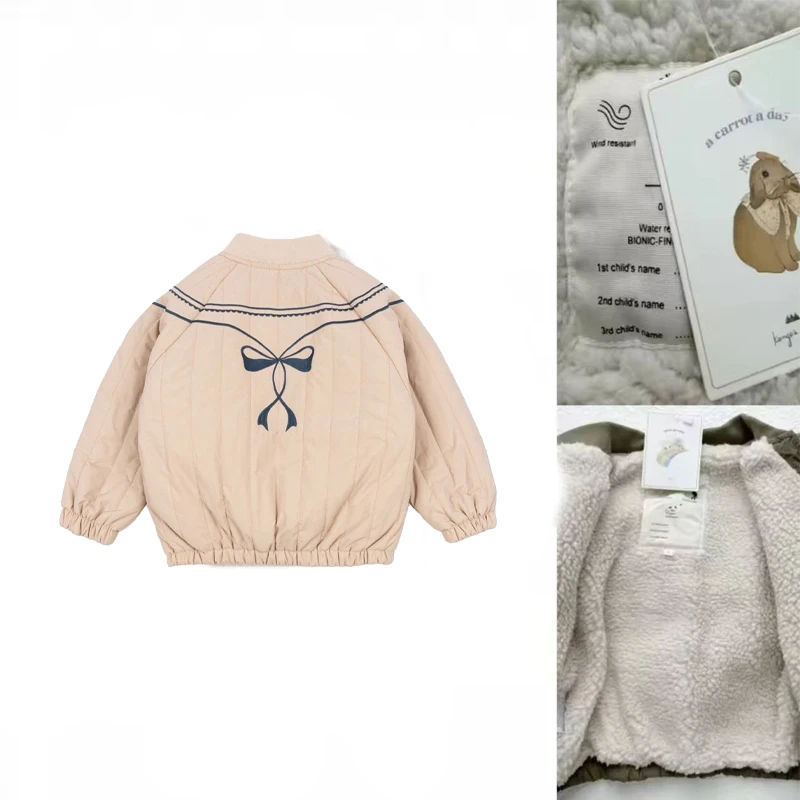 2025A/W Nieuwe Kinderjas Herfst Winter Jongens En Meisjes Borduren Katoen Gewatteerde Kleding Kinderen Dik fluwelen Thermisch Vest