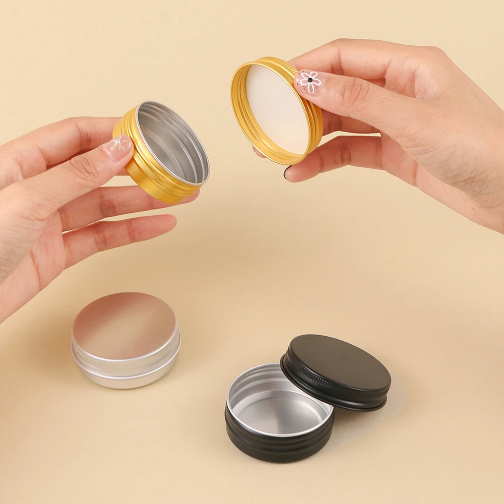 10pcs 30ml Aluminum Cans, Empty Aluminum Screw Lid Round Tin Container Bottles, for Lip Balm, Eye Shadow, Creams