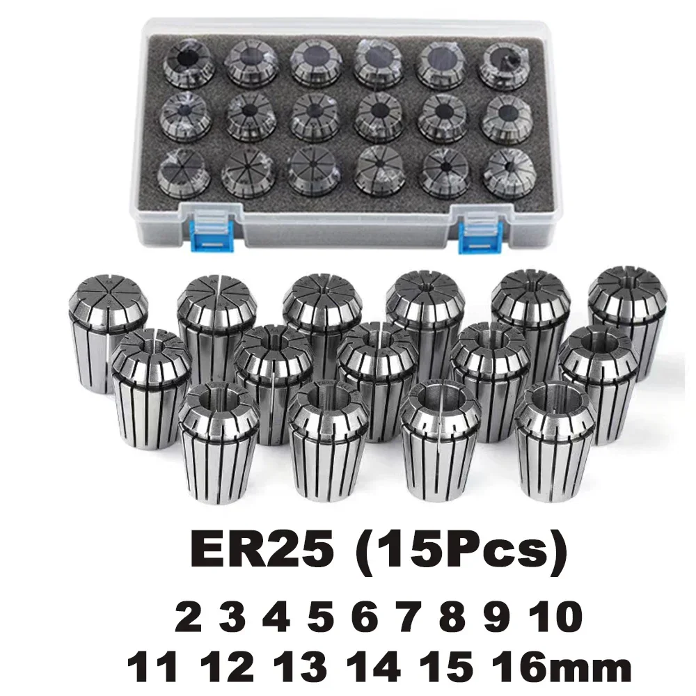 ER25 Collect MTB2 MTB3 MTB4 ER25 Spring Clamps Chuck 15PCS Collet Chuck Morse Cone Holder MT2 MT3 MT4 ER25 collect Set ER25 Set