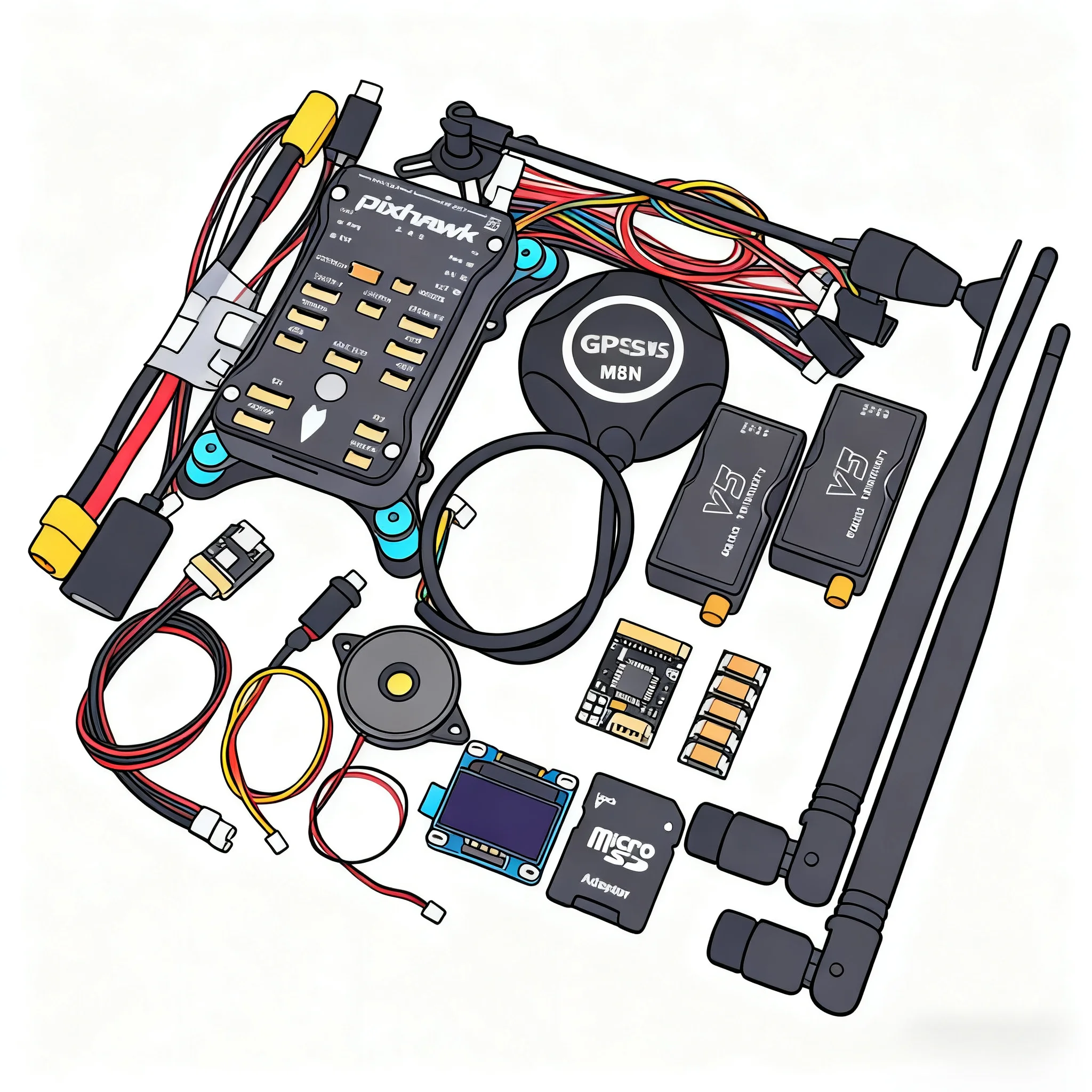 

Angeltoy ZD850 Full Carbon Fiber850MM Hexa-Rotor Frame BLHELI 40A ESC Pixhawk 6C PRO 2.4.8 Flight Control Rado Telemetry V5 Set
