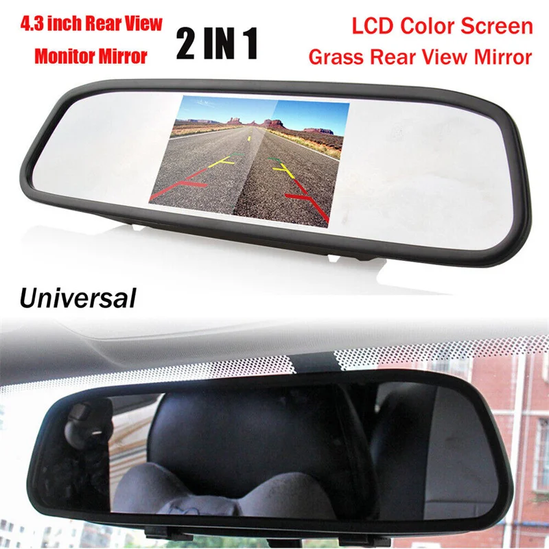 2.4G Wireless 4.3 Inch Vehicle Rearview Mirror Display High-definition Long License Plate Frame Car Reversing Camera Complete