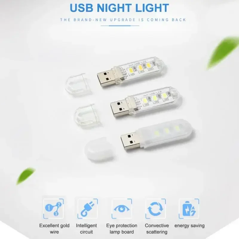 Mini Portable USB LED Book Light DC5V Ultra Bright Reading Book Lamp 3/8 LEDS Lights For Power Bank PC Laptop Notebook Lighting