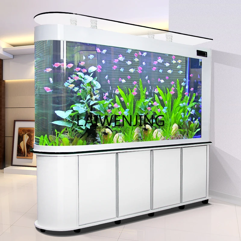 

HLZ aquarium household medium and large living room partition screen goldfish tank ecological glass entrance