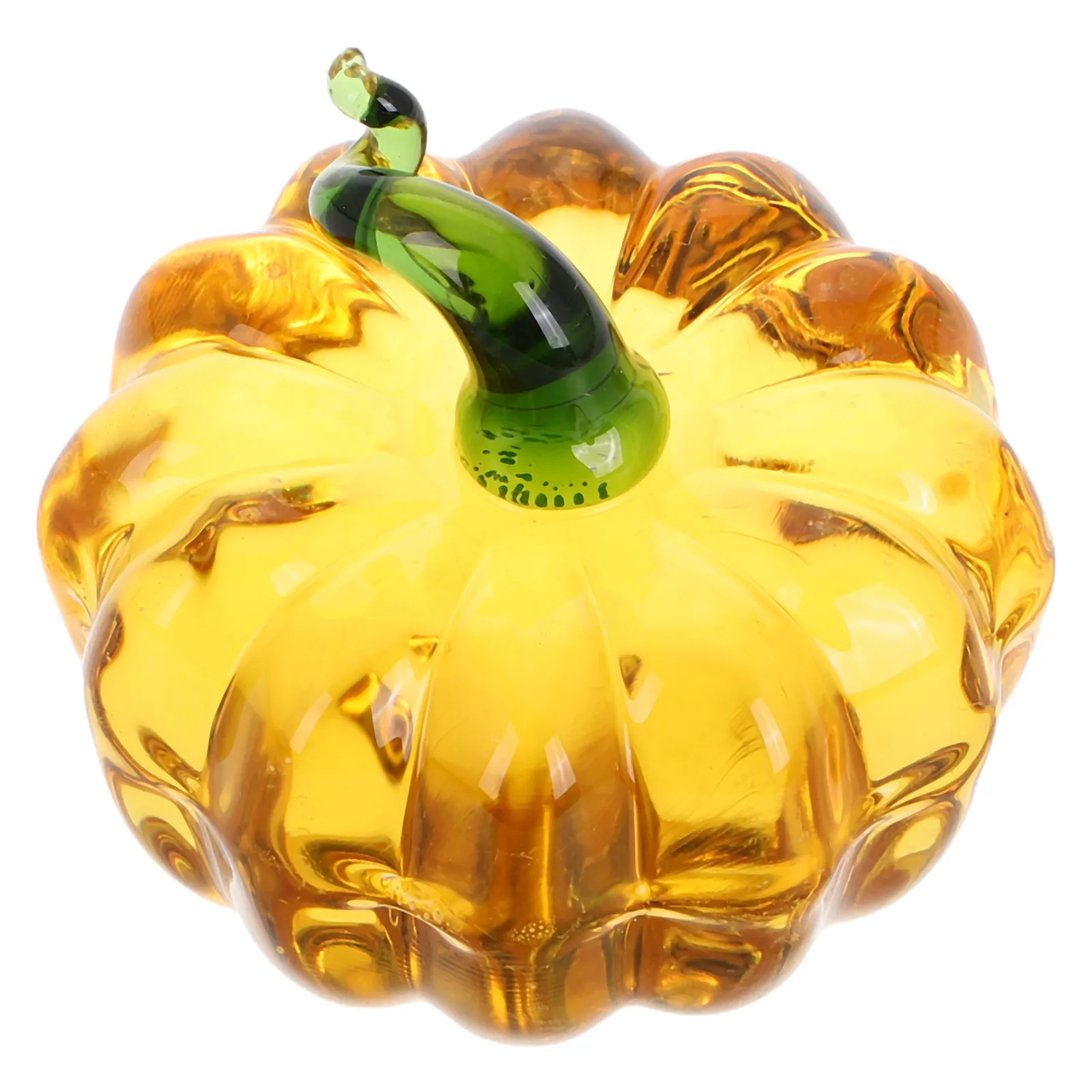 

Glass Pumpkin Figurine Pumpkin Collectible Pumpkin Paperweight Desktop Pumpkin Sculpture For Fall Harvest And Halloween Decor