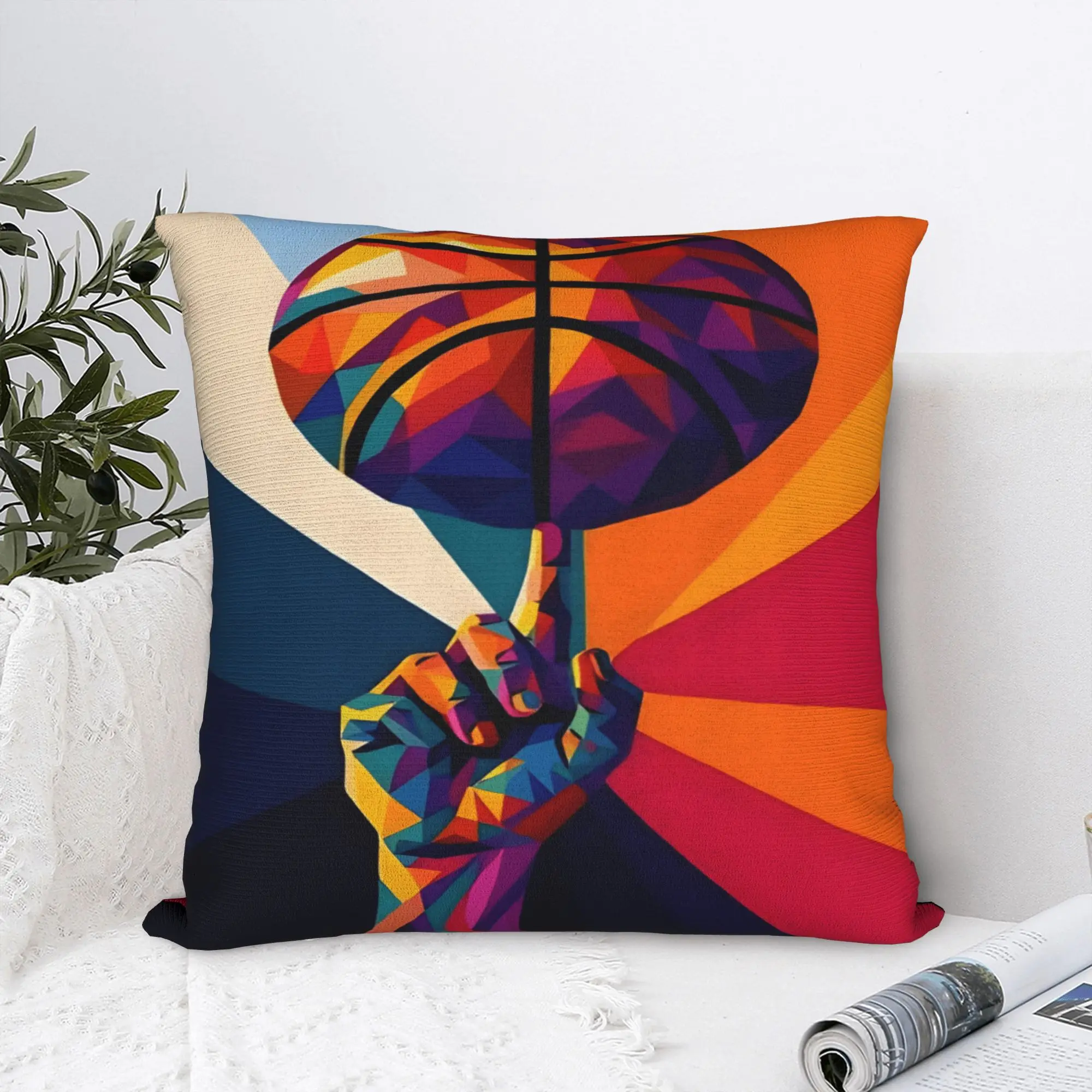 Funny Basketball Pillow Case  Soft Pillow Cover Novelty Cushion Cover For Sofa Home Decor