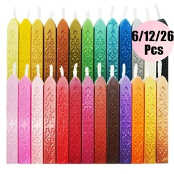 6/12/26Pcs Sealing Wax Stick Retro Seal Stamps For Letter Wedding Invitations Vintage Cord Wick Vintage Sealing Wax Sticks