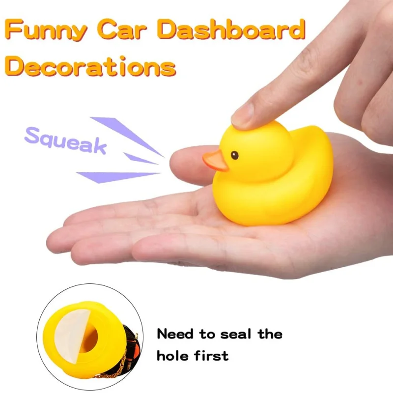 Car Rubber Duck Toy With Helmet Small Yellow Duck Car Dashboard Ornaments Cool Glasses Duck Car Decoration Cycling Accessories