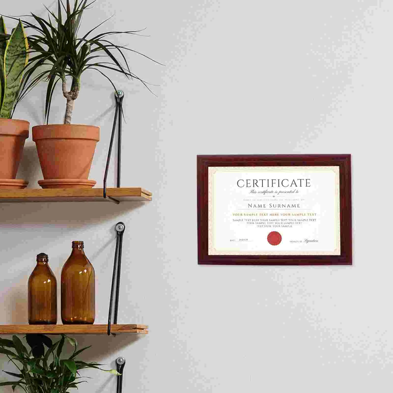 Certificate Framework A4 Picture School Diploma with Seal College Degree Frames Graduation Wooden