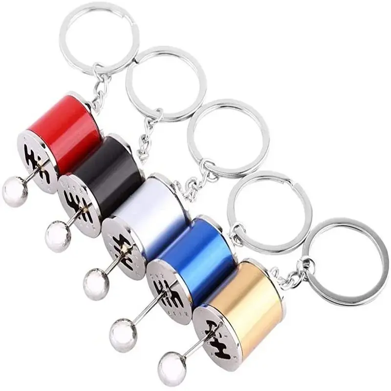 Metal Turbo Car Shifter Keychain Six-Speed Gear Stick Knob Gearbox Model Keyring Fidget Toys Antistress for Adults view 5