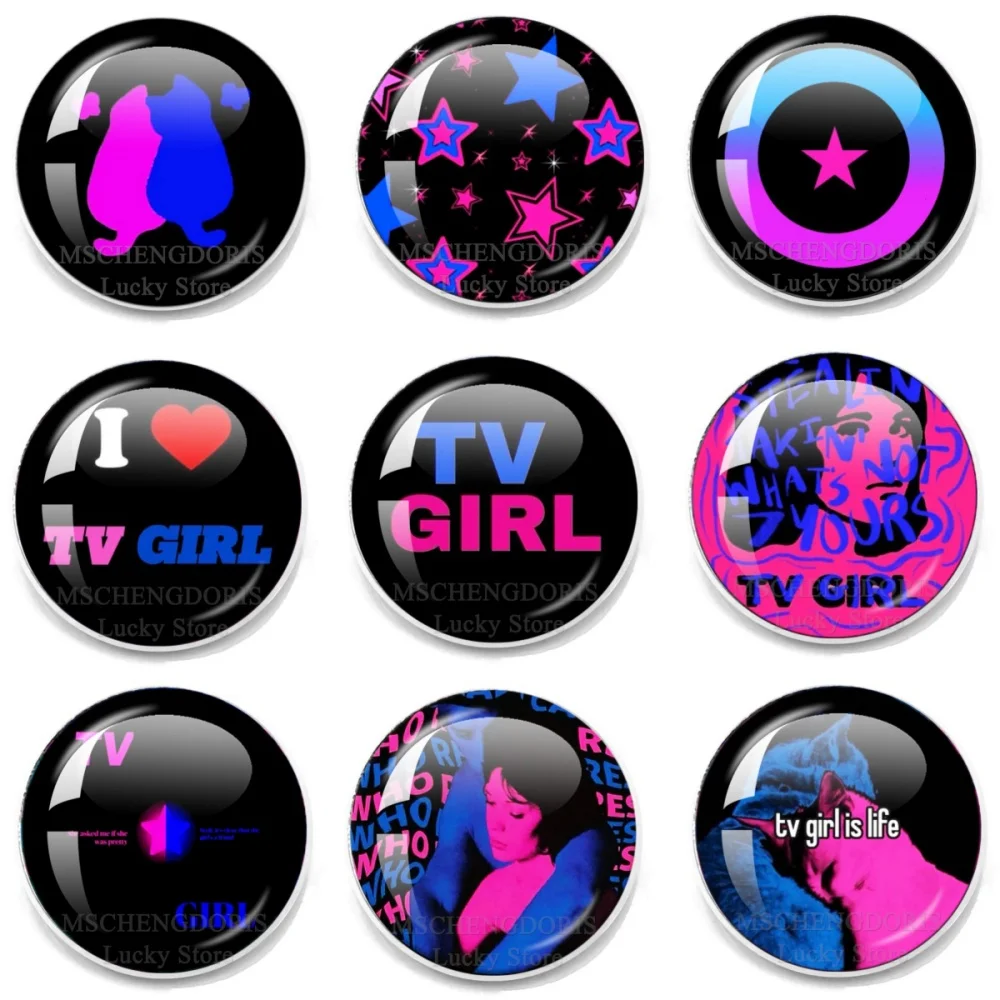Pop Tv Girl Who Really Cares Pin Metal Collar Brooch Jewelry Cartoon Round Badge Backpack Fans Collect Clothes Accessories Gifts