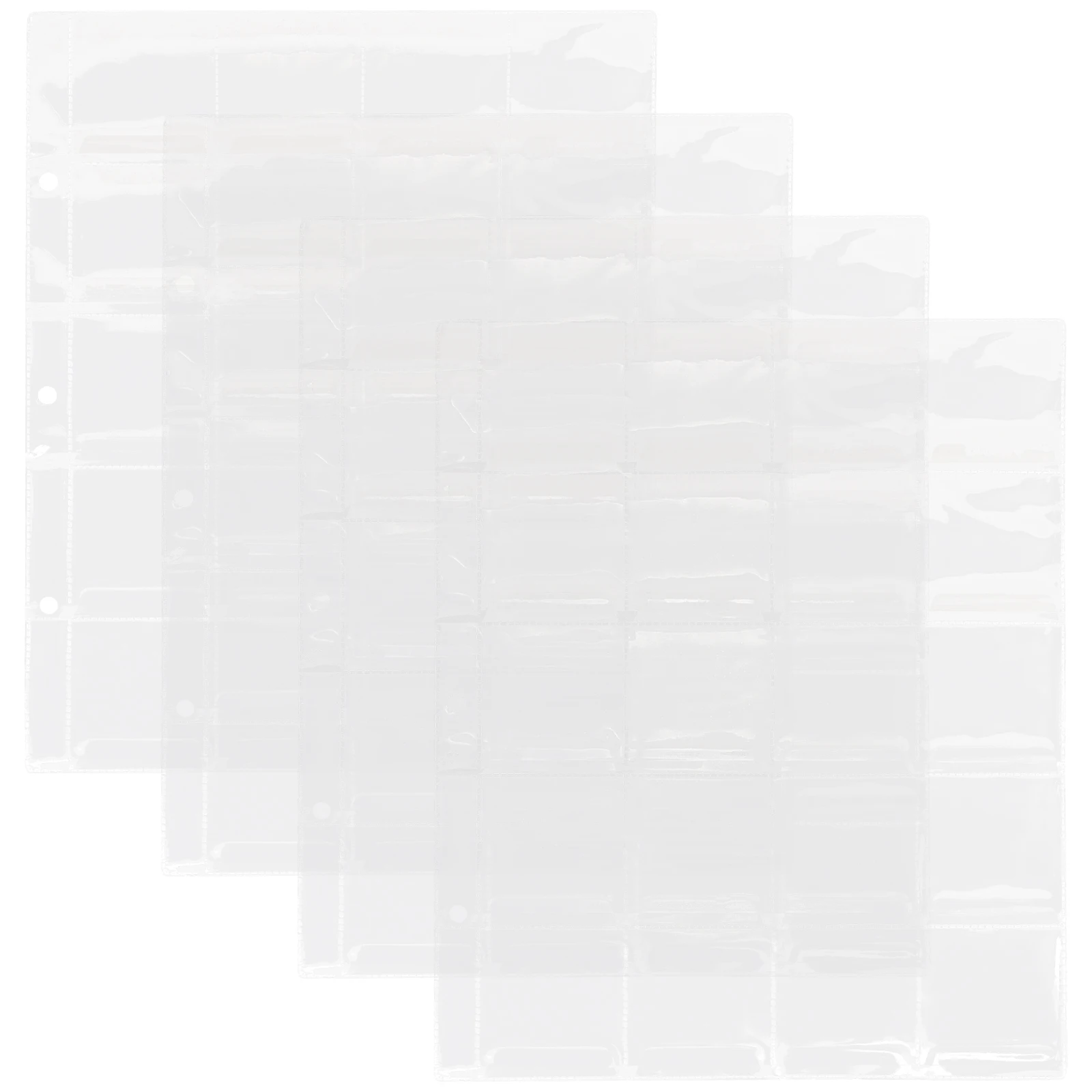 4pcs Binder Pages Holder For Albums Storage Pages For Collectibles Display Plastic Coin Sleeves Coin