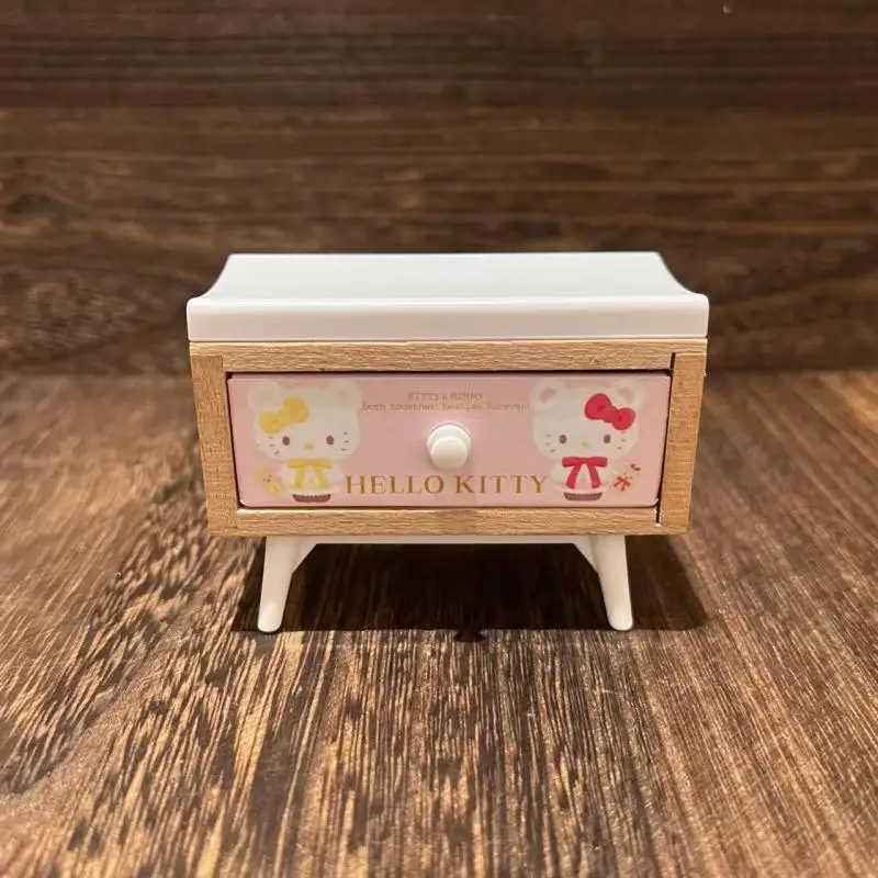 Casa de bonecas em miniatura quarto rosa kt mesa de cabeceira gaveta armário móveis decoração acessórios brinquedos