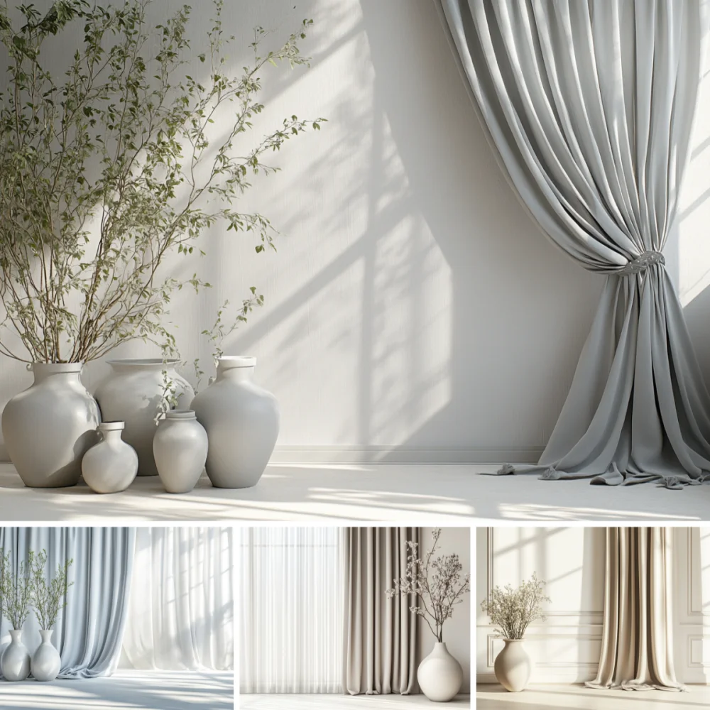 Backlit White Window Photography Background Curtain Wedding Birthday Party Pregnant Interior Decor Elegant Drapes Backdrop