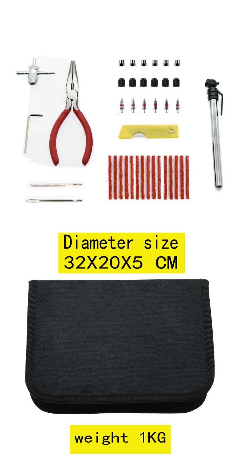 Universelles Autoreifen-Reparaturset 24/46/62-teilig, Reifenpannen-Reparaturwerkzeug-Set für Auto, Fahrrad, Motorrad, Garage, Mechaniker – Detail 9
