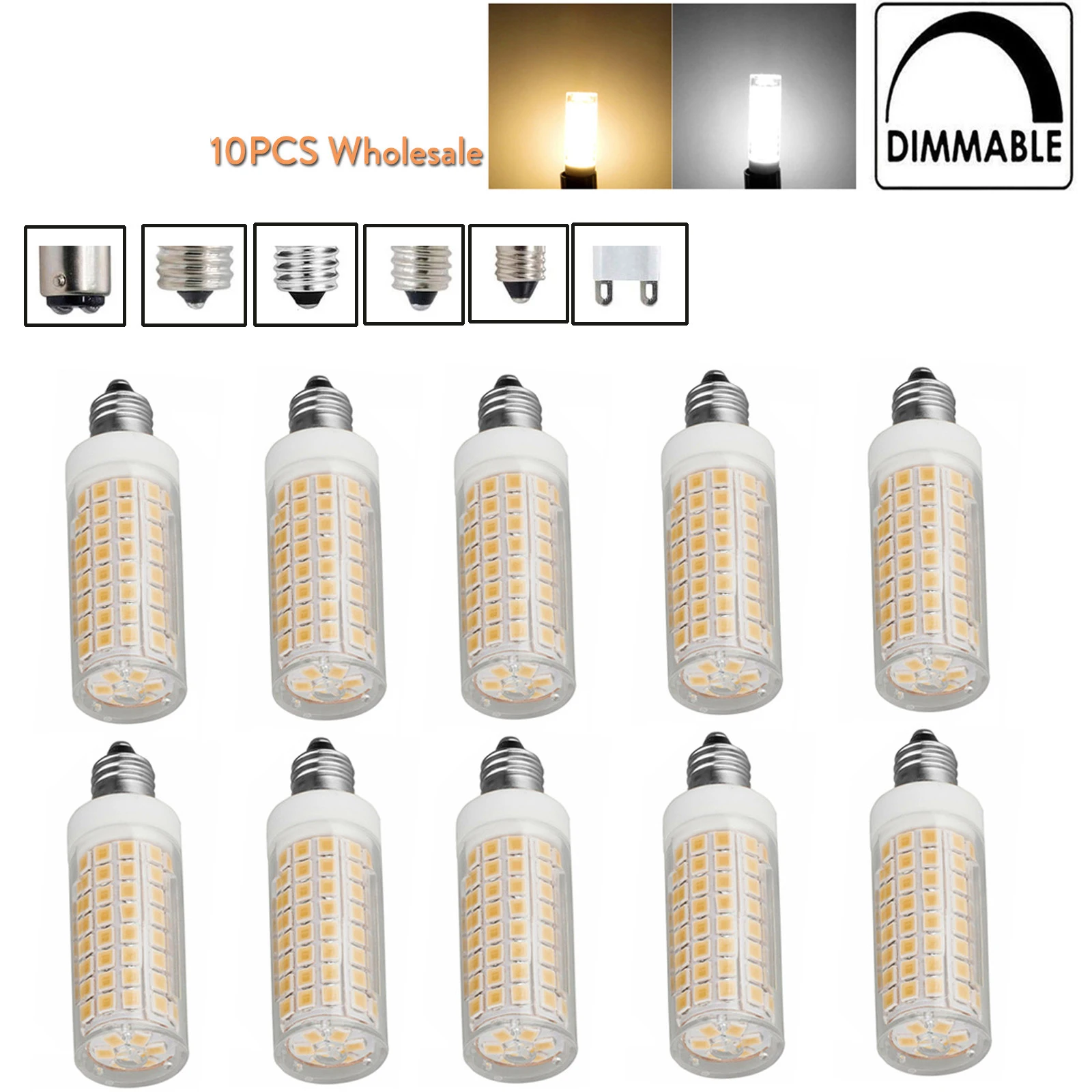 10X 9W Led Corn Light Bulb G4 G9 E14 E17 Dimmable G8 220V 240V 6000K 3000K Smd2835 130V Lights 360 Degree Beam Angle 110V Socket