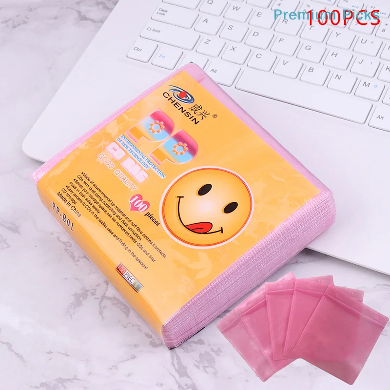 100PCS CD DVD Double Sided Cover Storage Case Plastic Bag Sleeve Envelope Provide Storage Protection For CD And DVD Disc Folder