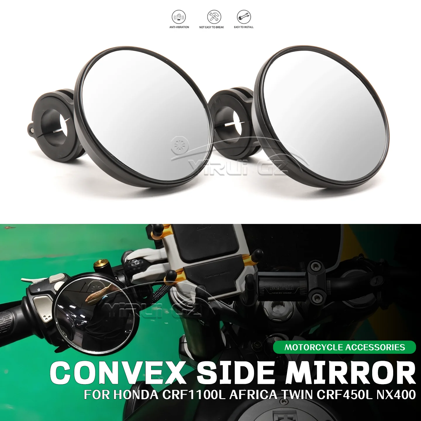 Motorrad Blind Spot Auxiliar Retrovisor Espelhos de grande angularpara Für HONDA CRF1100L Africa Twin CRF450L 450L NX400 NX400