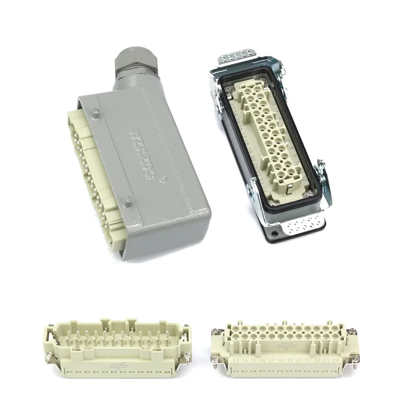 24 core new crimp heavy duty connector HDC-HE-024 Aviation Industry waterproof plug socket (more convenient and fast connection)