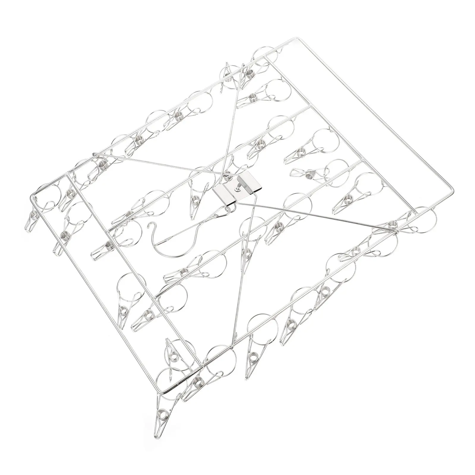 

1 шт. Компактная сушилка для белья из нержавеющей стали с зажимами для носков, многофункциональный органайзер для стирки для дома и улицы