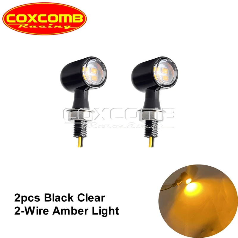Par De Intermitentes Bala Mini ámbar + Rojo LED Para Moto Universal | KEEPDSGN, 8mm
