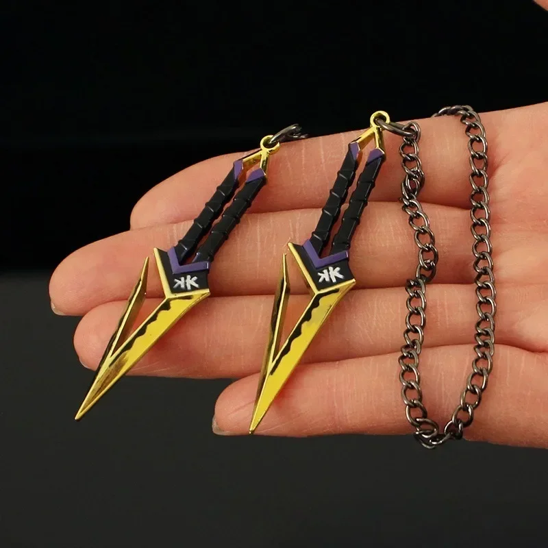 7 cm Valorant Kuronami Geen Yaiba Goden Kleur Een Paar Wapen Ninja Melee Wapen Model Metalen Accessoires Ornamenten Game Randapparatuur