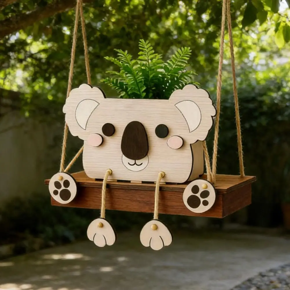 Flower Pot Holder Swing Hanging Planter Holder Cute Hanging Planter Holder Swing Flower Pot Hanger for Indoor Plants Succulents