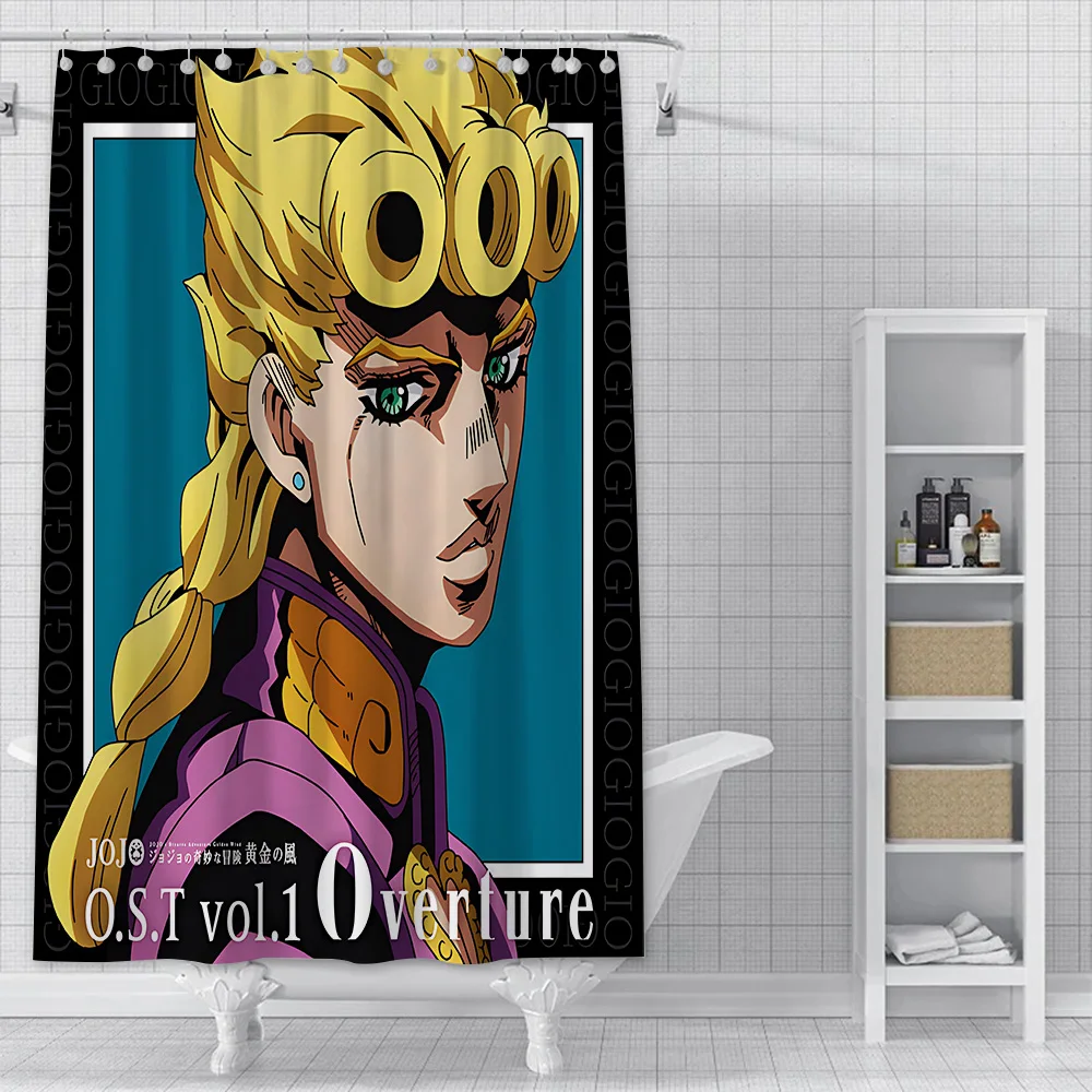 Hot Anime JoJo's Bizarre Adventure Shower Curtain Waterproof Polyester Fabric Paint Bath Curtains Home Bathroom Decor Curtain