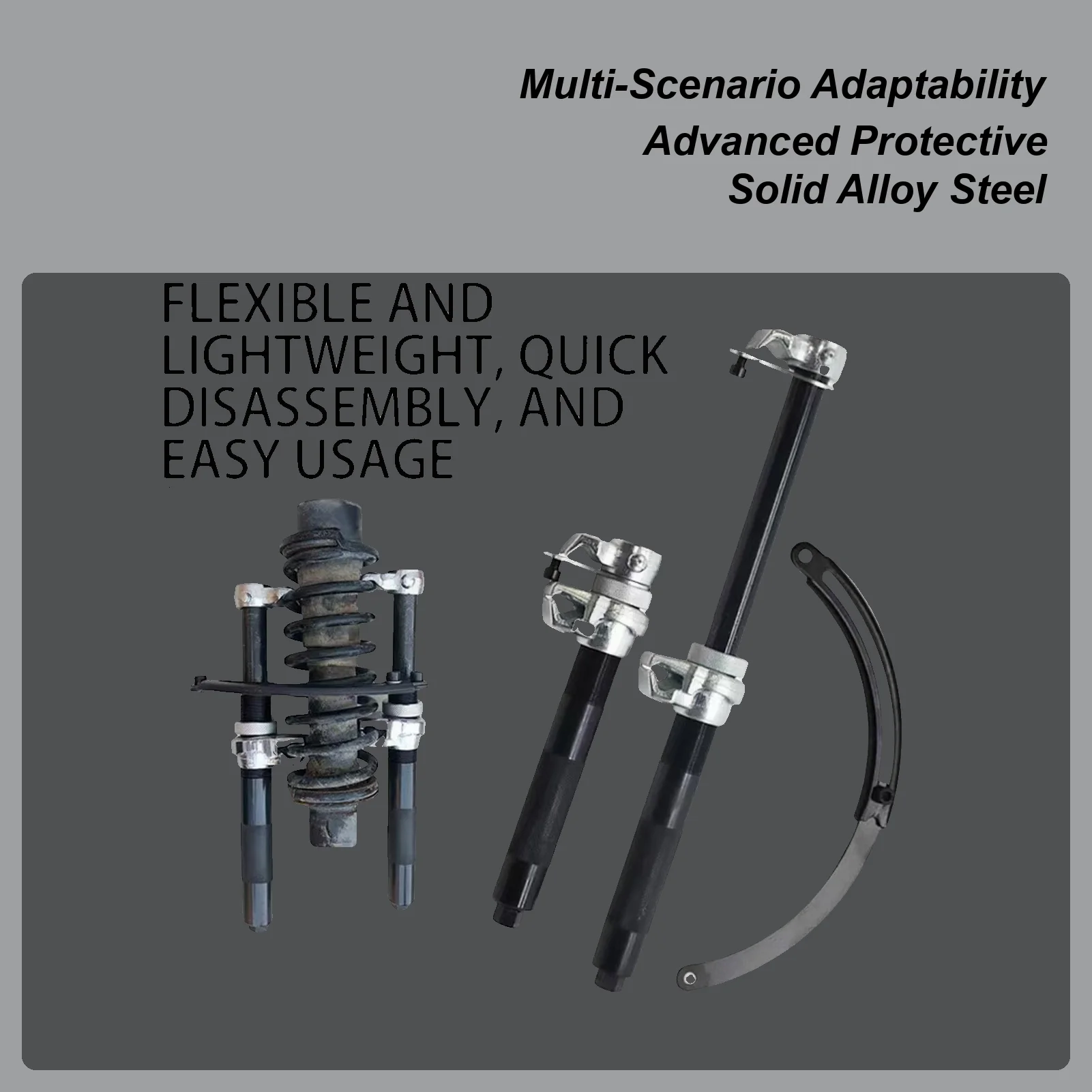 

Набор инструментов для компрессора винтовой стойки и пружины, гаджеты с безопасной блокировкой для компонентов рулевого управления клапаном, детали двигателя