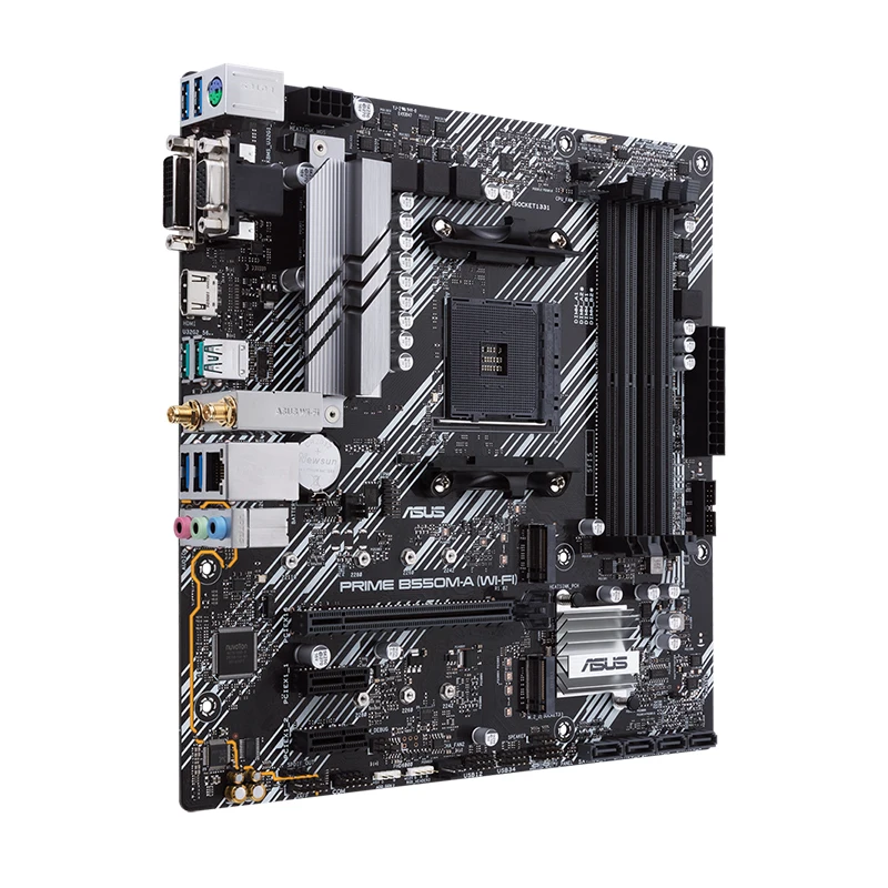 ASUS PRIME B550M-A (WI-FI) Motherboard AMD B550 Support 3600 5600G 5700X 5800X3D CPU DDR4 HDMI USB 3.2 NVME M.2 mATX PCIe 4.0