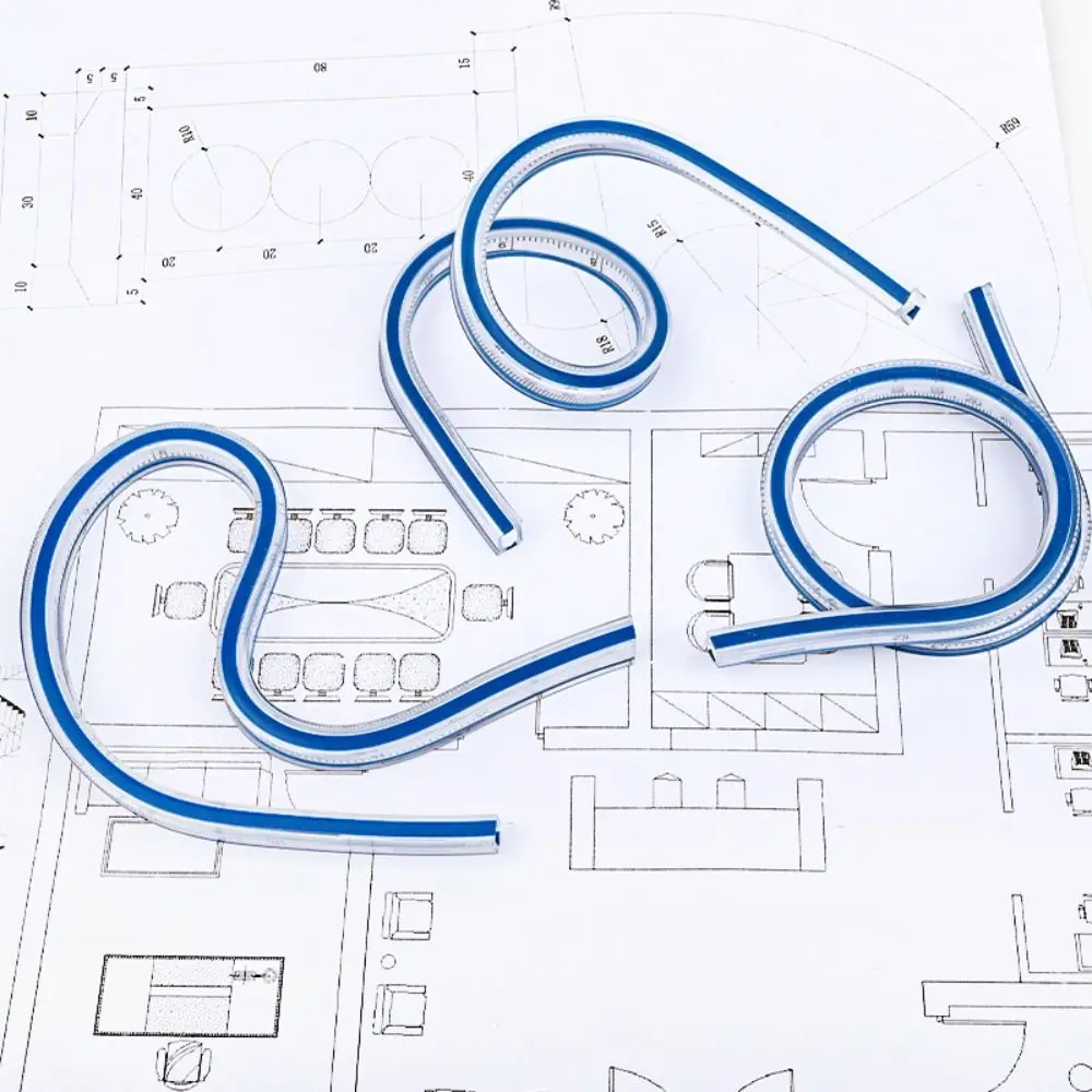 30cm cancelleria strumento di disegno misurazione ufficio disegno disegno righello di divisione righello a serpentina righello curva flessibile