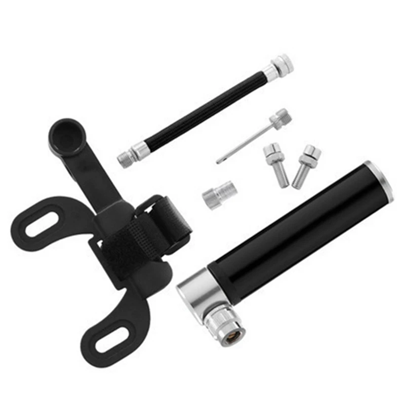 Black Mini Portable Bicycle Pump Aluminum Alloy Pump Basketball Aluminum Alloy Mini Portable Bicycle Pump