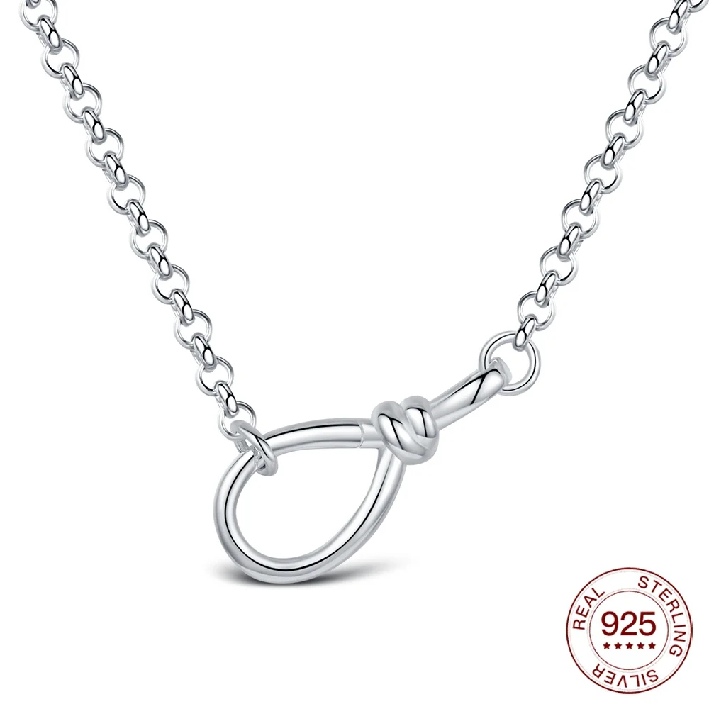 Women's 925 Sterling Silver Heart & Moon Necklace