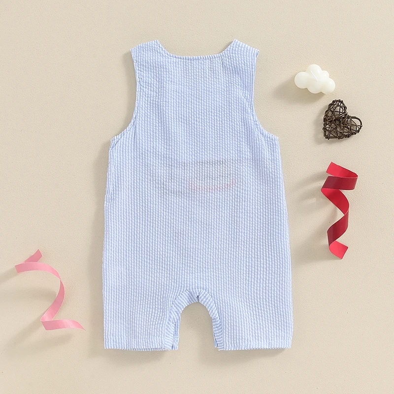 Motlapol Newborn Baby Boy First Birthday Outfit Sleeveless One Golf Embroidery Romper Jumpsuit 1 Year Old Photoshoot Clothes