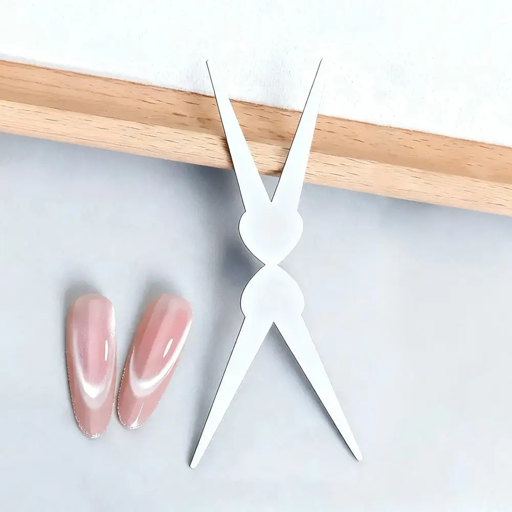 Herramienta de manicura francesa de doble punta con imán, Kit de Arte de uñas de acero inoxidable para diseño de ojos de gato, esmalte de uñas magnético profesional