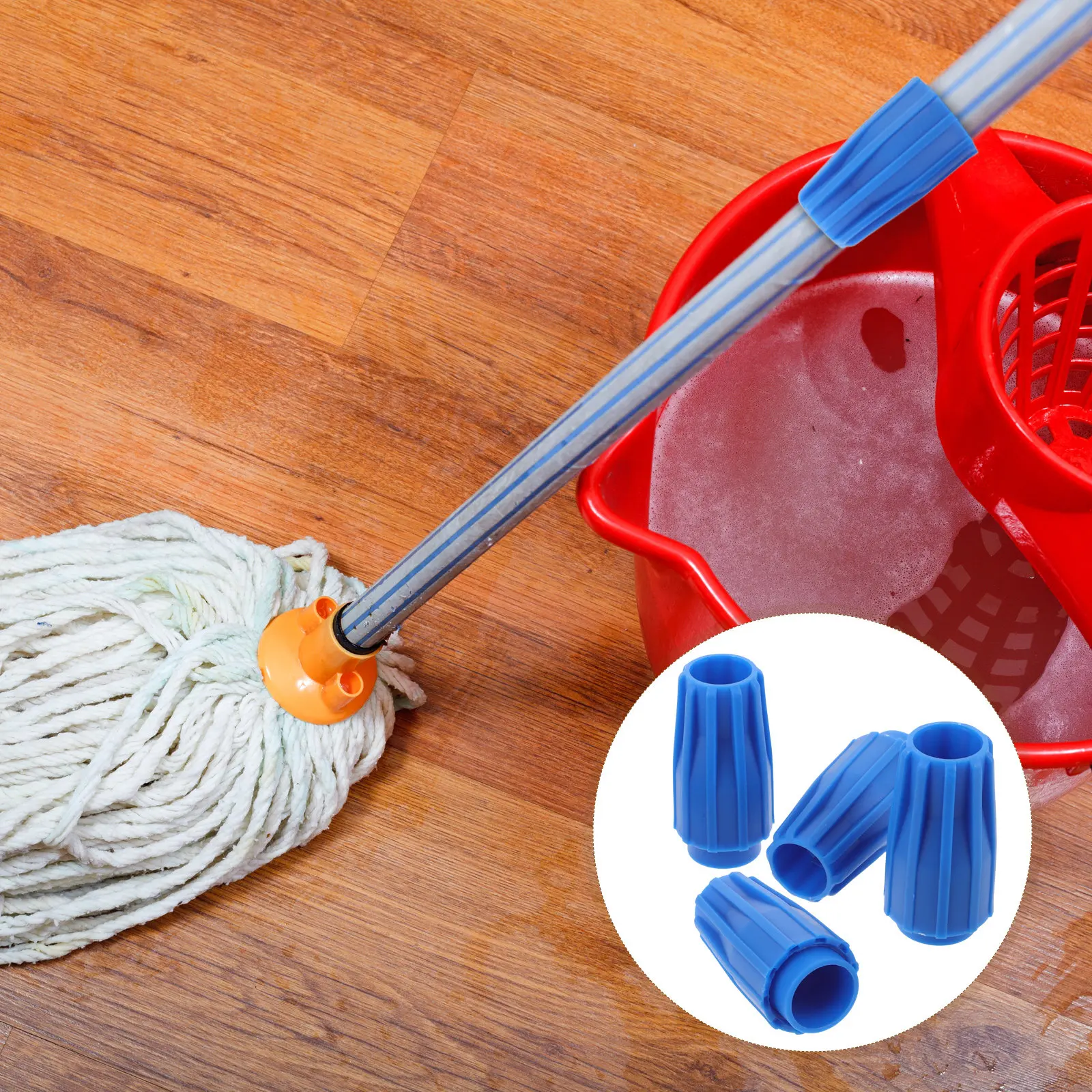 

Комплект из 4 адаптеров для резьбовых соединений ручек швабр и телескопических ручек метел, с надежным фиксатором, для уборки