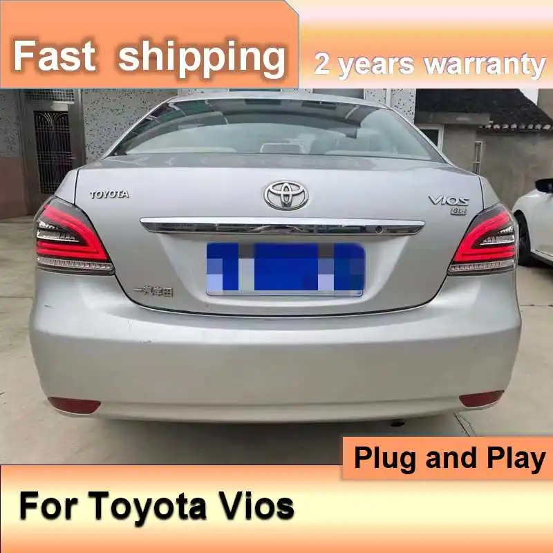 Car Accessories for Toyota Vios Tail Light 2008-2013 Vios Tail Lamp Rear DRL Fog Brake Turn Signal Reversing