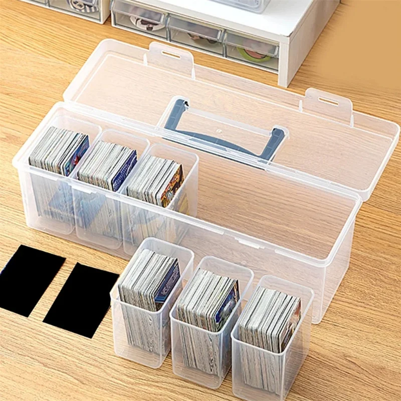 Clear Trading Card Storage Box Playing Card Case Organizers With Separate Box Acrylic Sport Cards Container