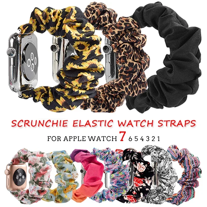 Scrunchie Elastic Watch Straps Watchband for Apple Watch Band Series 7 6 5 4 38mm 40mm 42mm 44mm for iwatch 45/41mm Bracelet