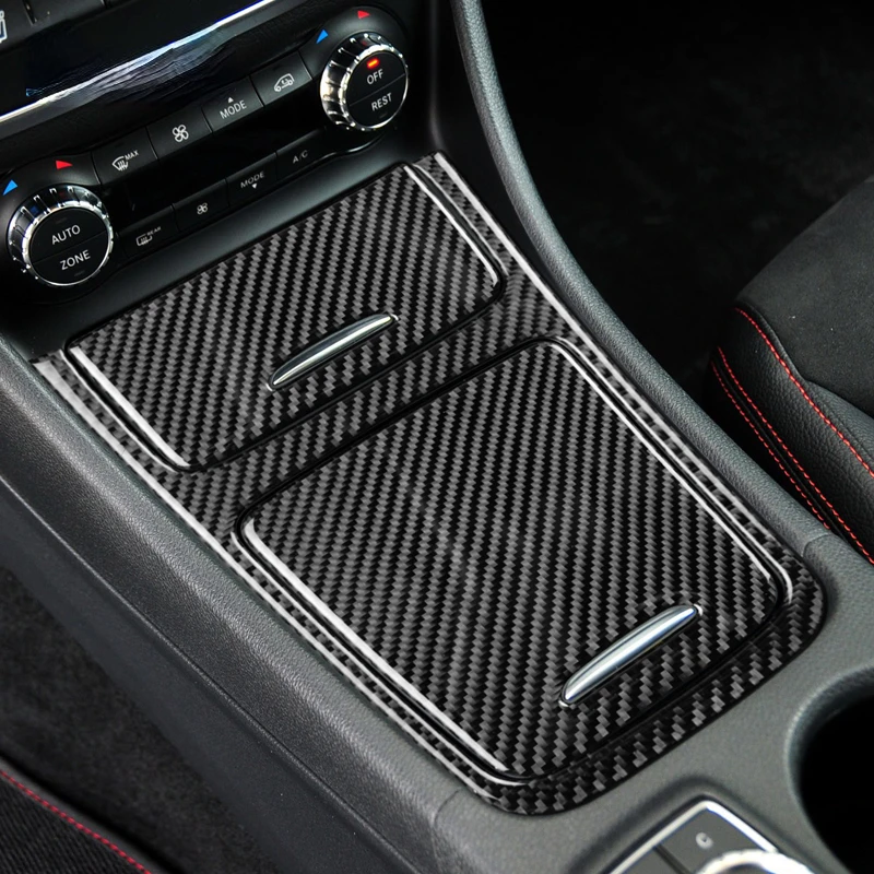 Real Soft Carbon Fiber Sticker for Mercedes Benz A Class W176 CLA C117 GLA X156 2013-2018 Car Center Console Panel Accessories