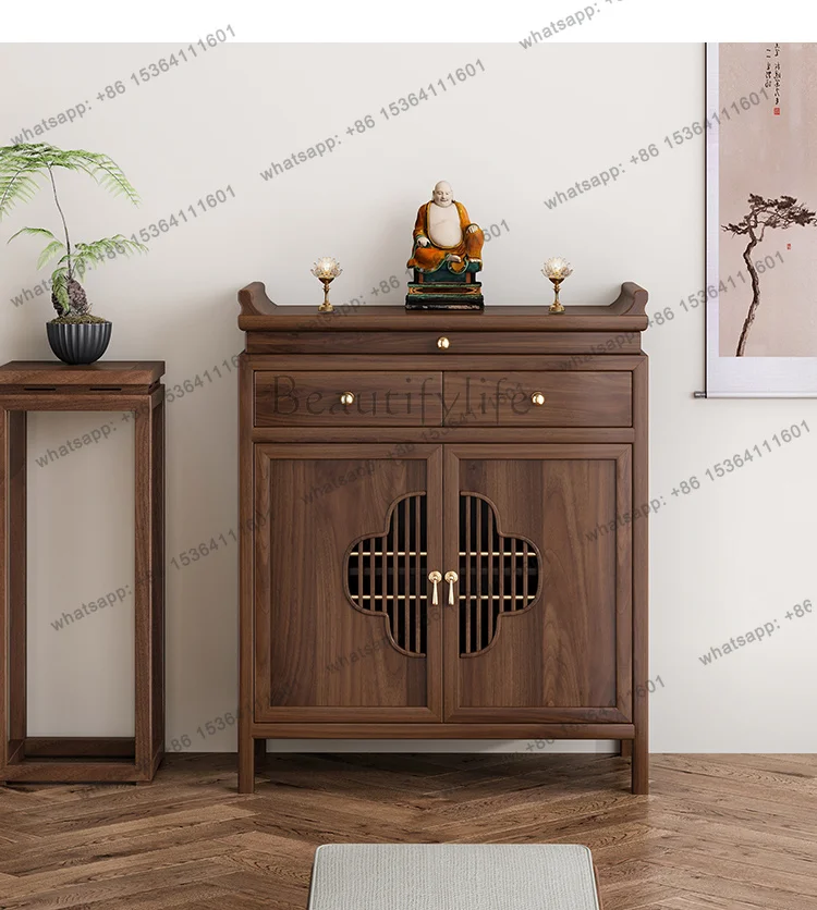FG  Altar Incense Case Home Use Solid Wood Guan Gong Bodhisattva God of Wealth Rural Incense Buddha Hall Altar