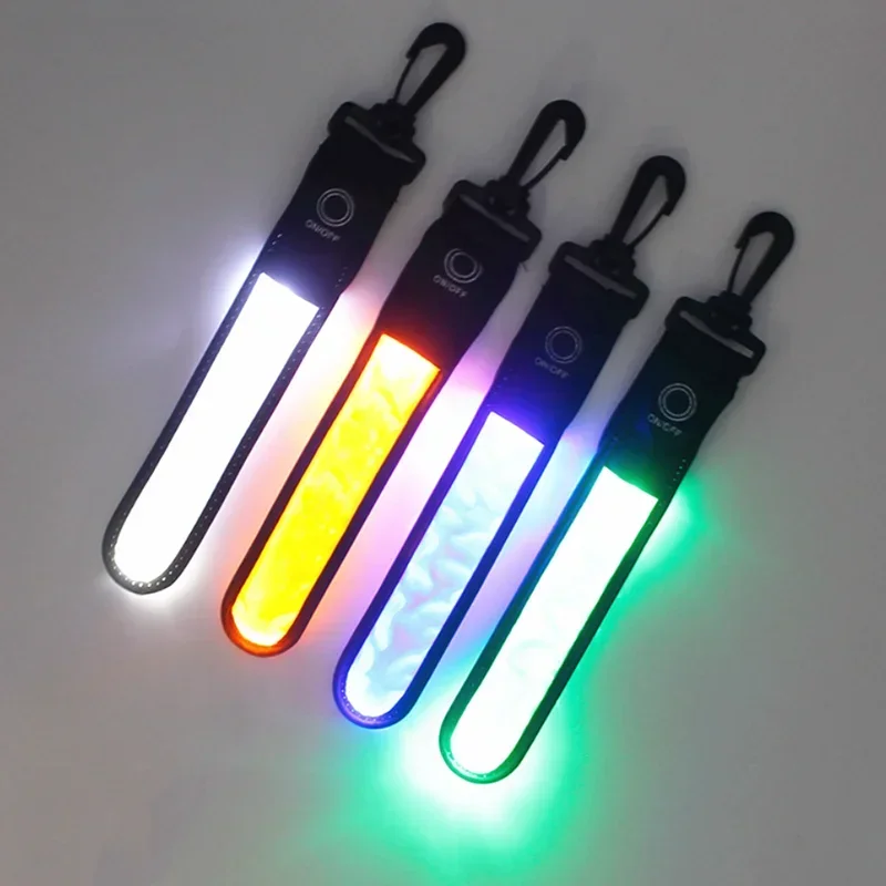 LED Light Reflective Belt Strap Night Outdoor Accessories Reflective Lighting Pendant Decor Hot Sale Sports Safety Bag Pendant