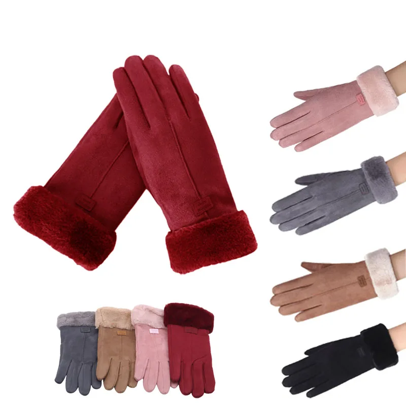 

Новые модные перчатки, осенне-зимние милые пушистые теплые варежки, варежки с длинными пальцами, женские спортивные перчатки на открытом воздухе, женские перчатки с экраном
