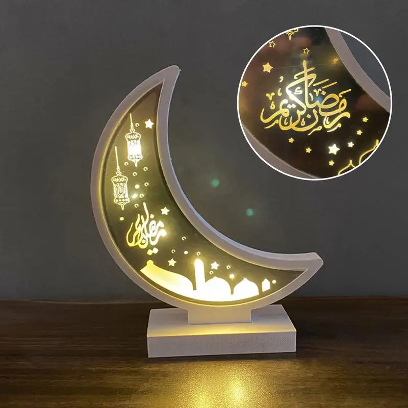 

Battery Operated Moon Lamp Eid Crafts Night Light Ramadan Mubarak Lamp Decoration LED Night Lamp For Ramadhan Decor Muslim Gifts