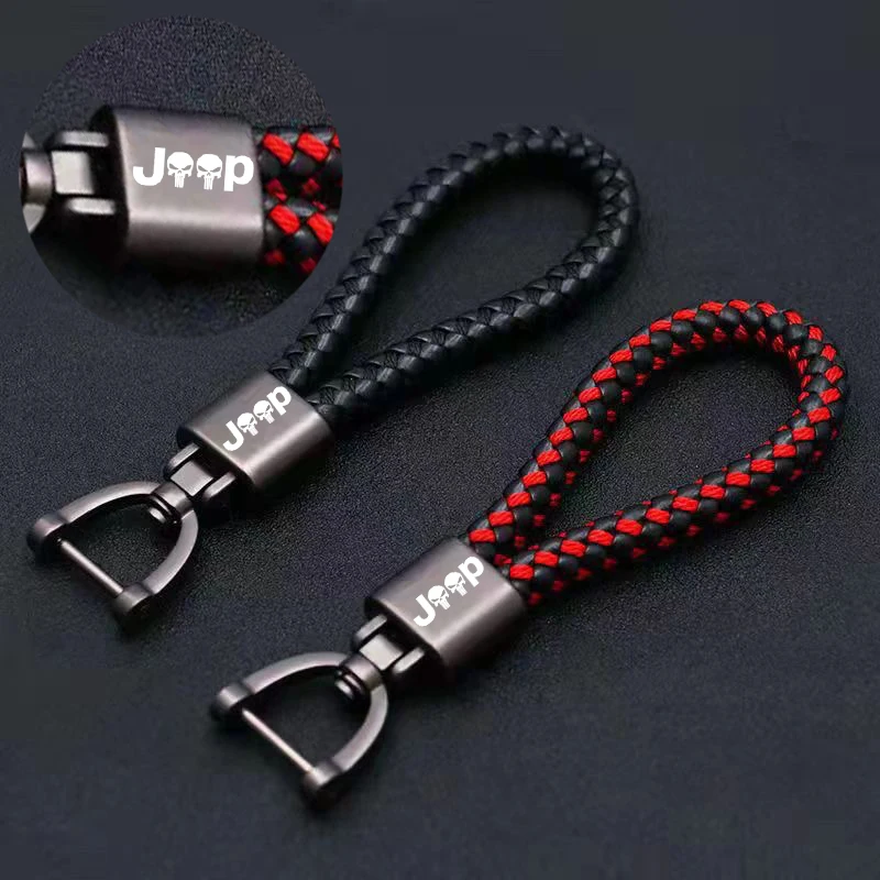 

For JEEP Wrangler JL JK Grand Compass Gladiator Cherokee Renegade High Quality Fashion Exquisite Cars Woven Keychain