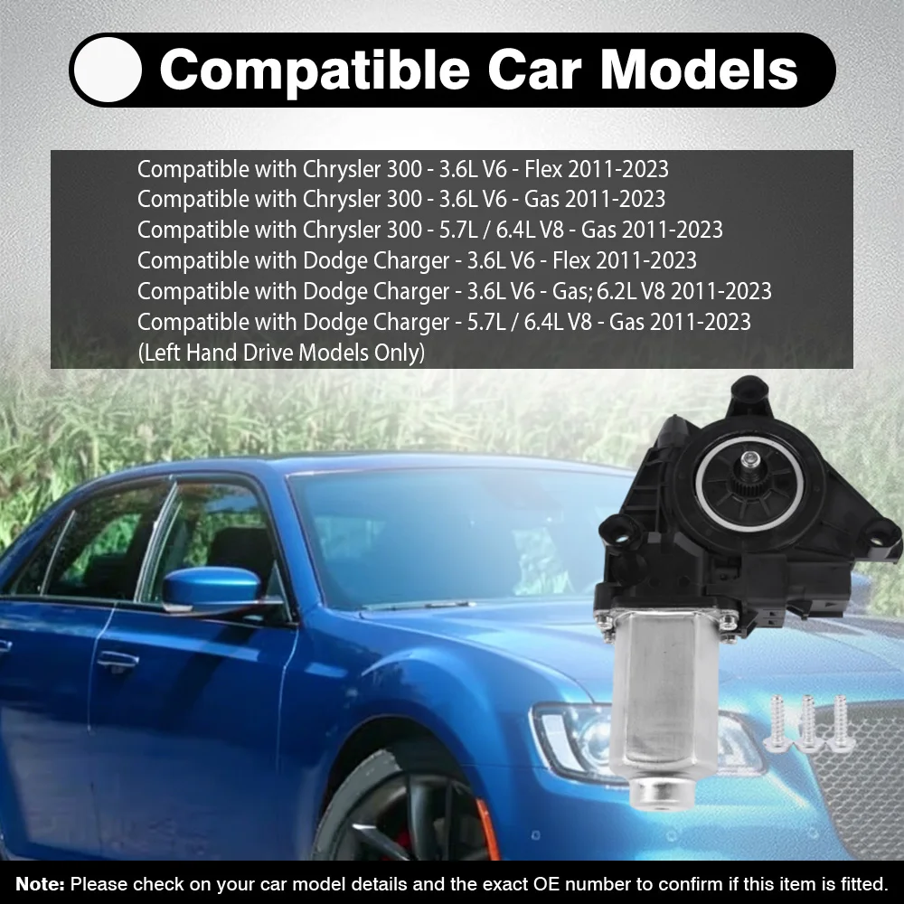 Power Window Regulator Electric Lift Motor for Chrysler 300 Dodge Charger 2011-2023 68143987AA 68143986AA