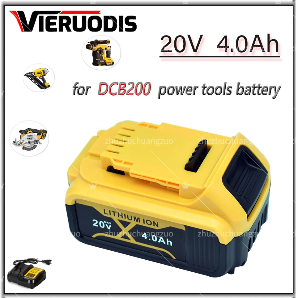 20V 6000mAh 4000mAh power tool BatteryMAX for DeWalt DCB184 DCB181 DCB182 DCB200 20V 4A 6A 8A 18Volt DeWalt Tools Batter