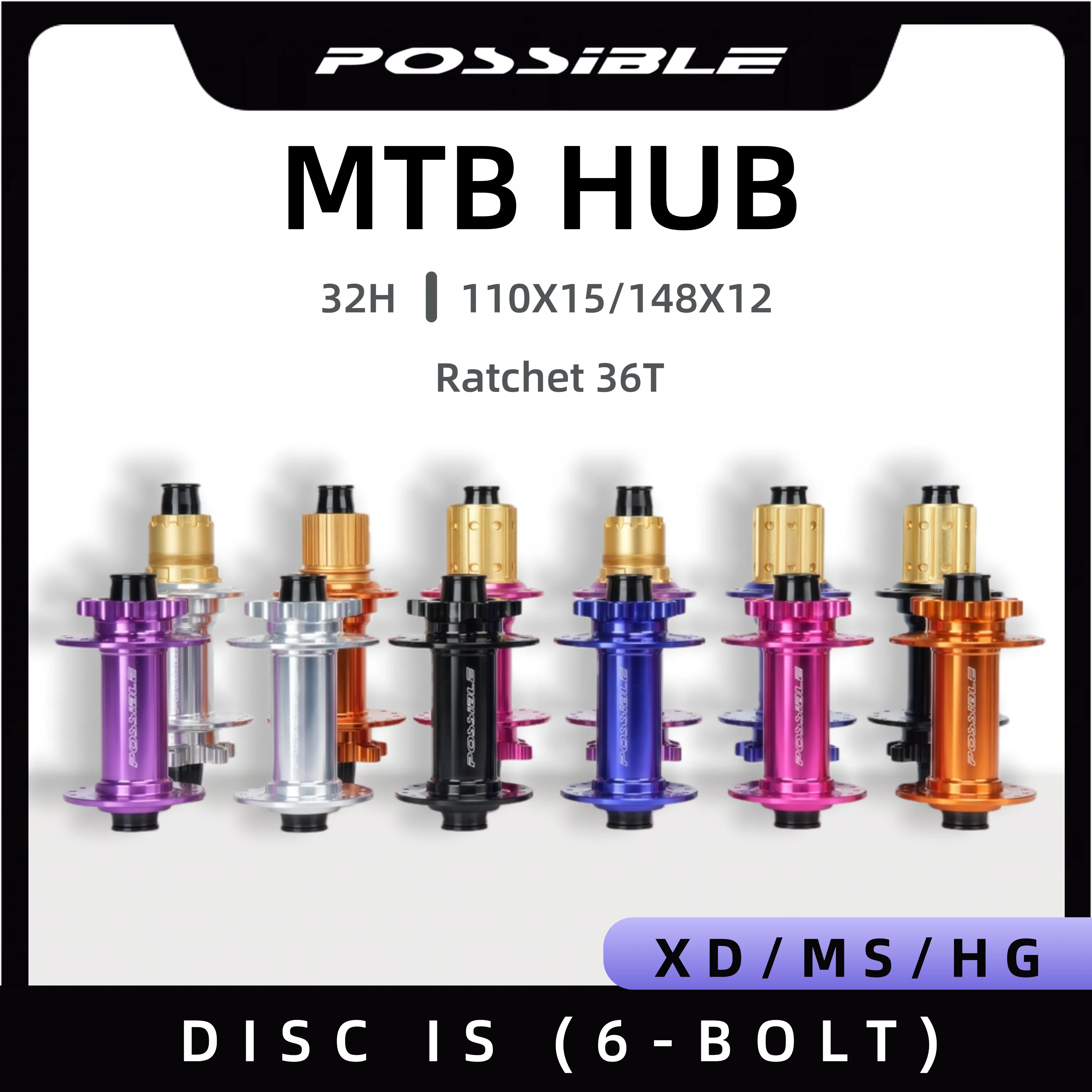 

MTB Bike Hub 32H 36T Alloy Boost 110/148mm 6 Colors Lightweight 140g Front Hub XD HG MS Freewheel Front Rear Hub Cycling Parts