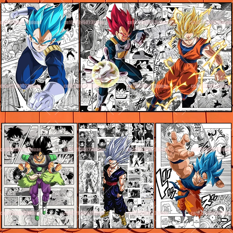 

Dragon Ball Z Creative Innovation HD Poster Wall Vegeta Sun Goku Gohan Decorative Painting Children's Bedroom Gym Art Decoration