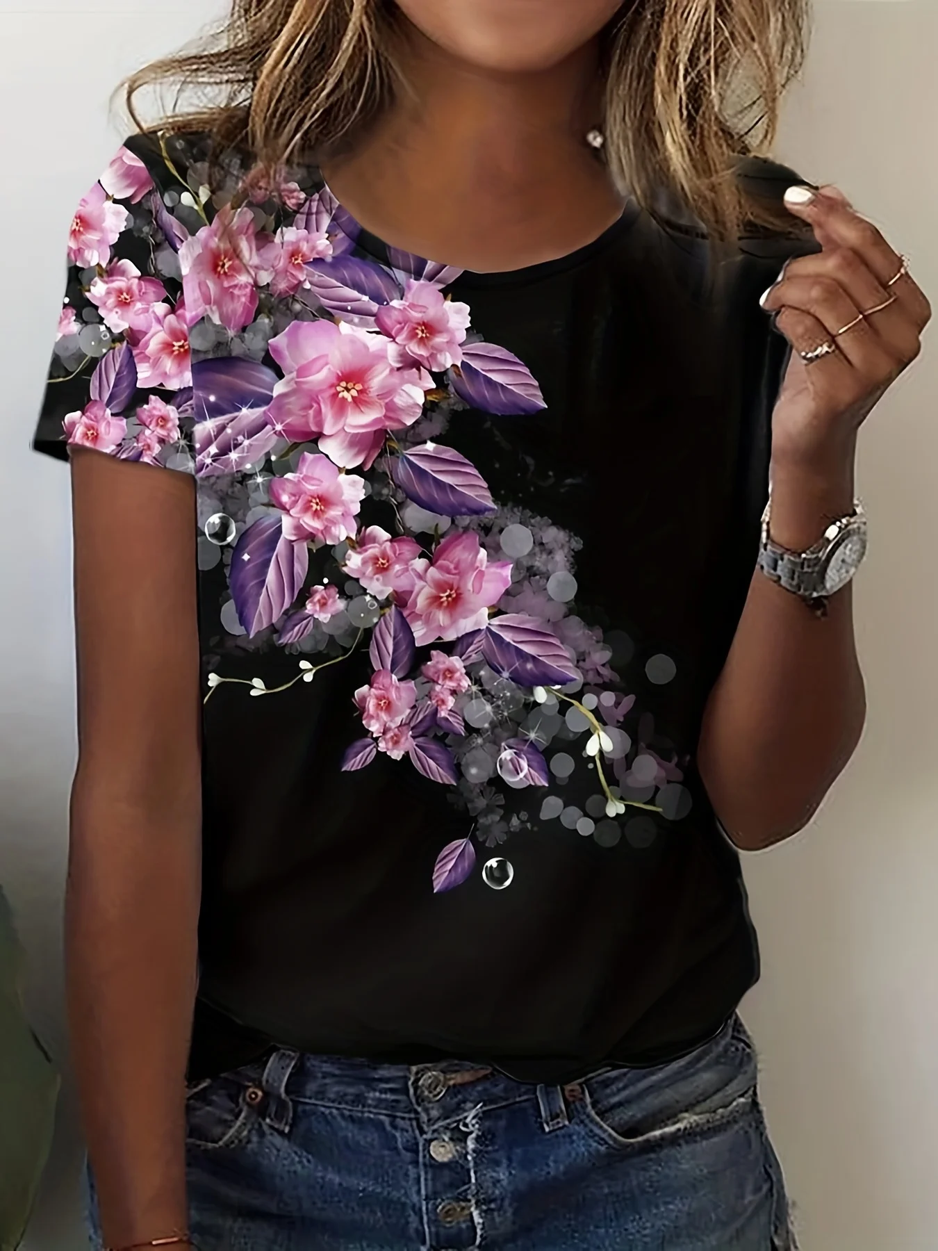 

Элегантная повседневная женская футболка больших размеров, модная свободная футболка, женская темпераментная футболка с длинными рукавами, праздничная футболка выходного дня